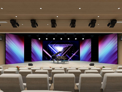 星海音乐学院多功能厅舞台灯光音响、LED屏、建筑声学整体解决方案